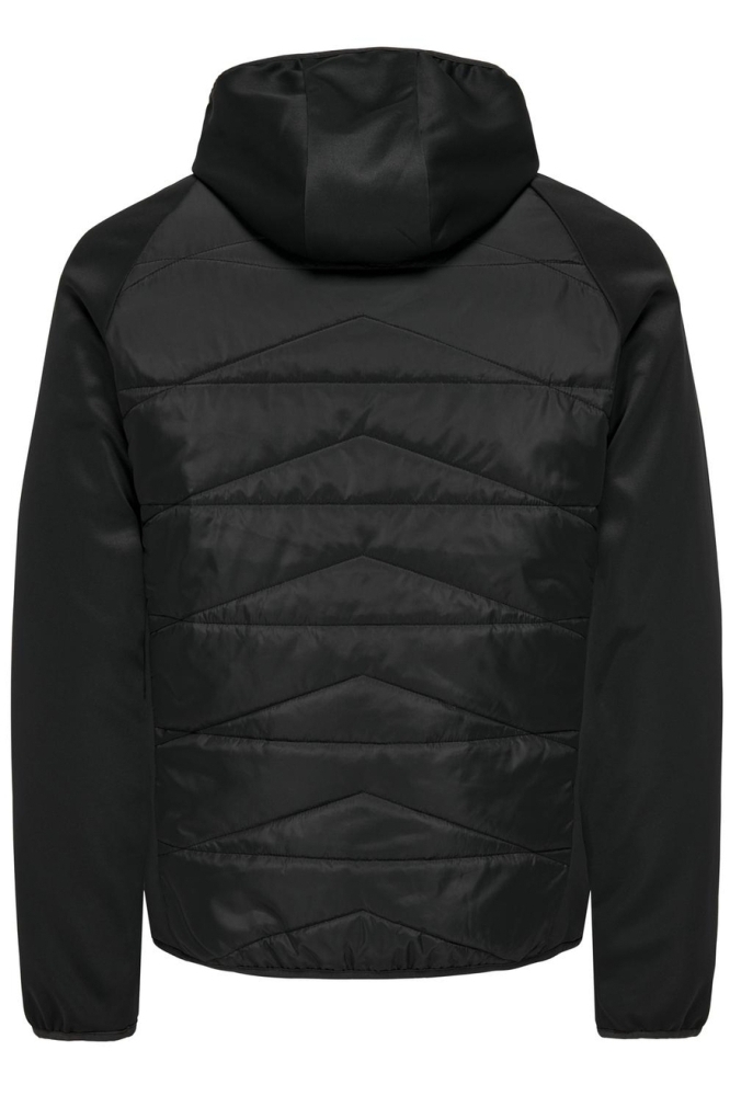 Only & Sons zwarte heren jas | Achteraanzicht