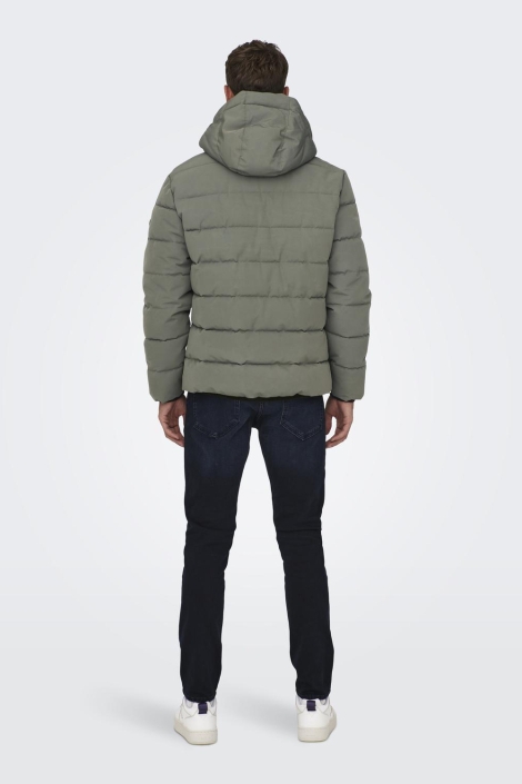 Only & Sons groene heren jas | Model
