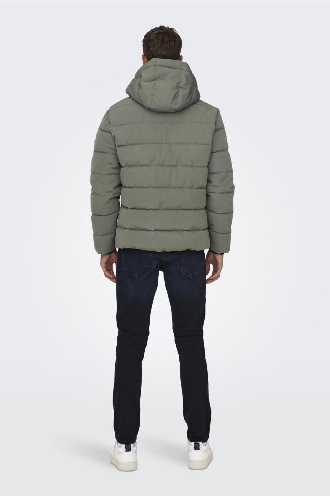 Only & Sons groene heren jas | Model