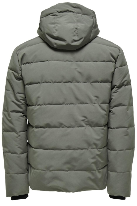 Only & Sons groene heren jas | Achteraanzicht
