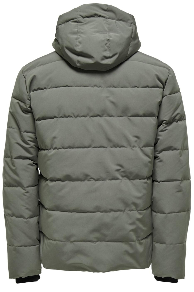 Only & Sons groene heren jas | Achteraanzicht