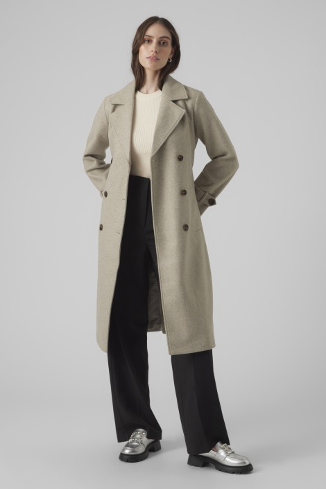 Vero Moda beige dames jas | Model vooraanzicht