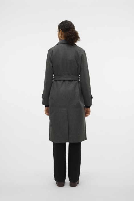 Vero Moda grijze dames jas | Model achteraanzicht