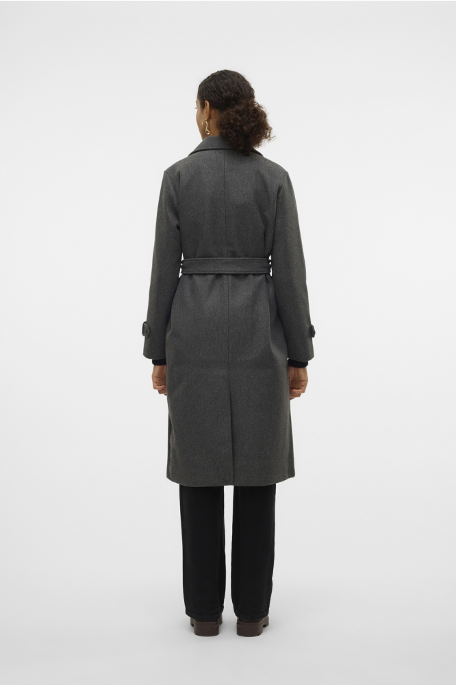 Vero Moda grijze dames jas | Model achteraanzicht