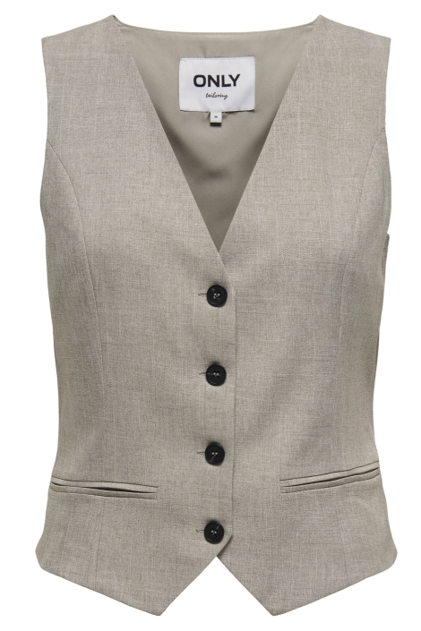 Only taupe dames gilet | Vooraanzicht