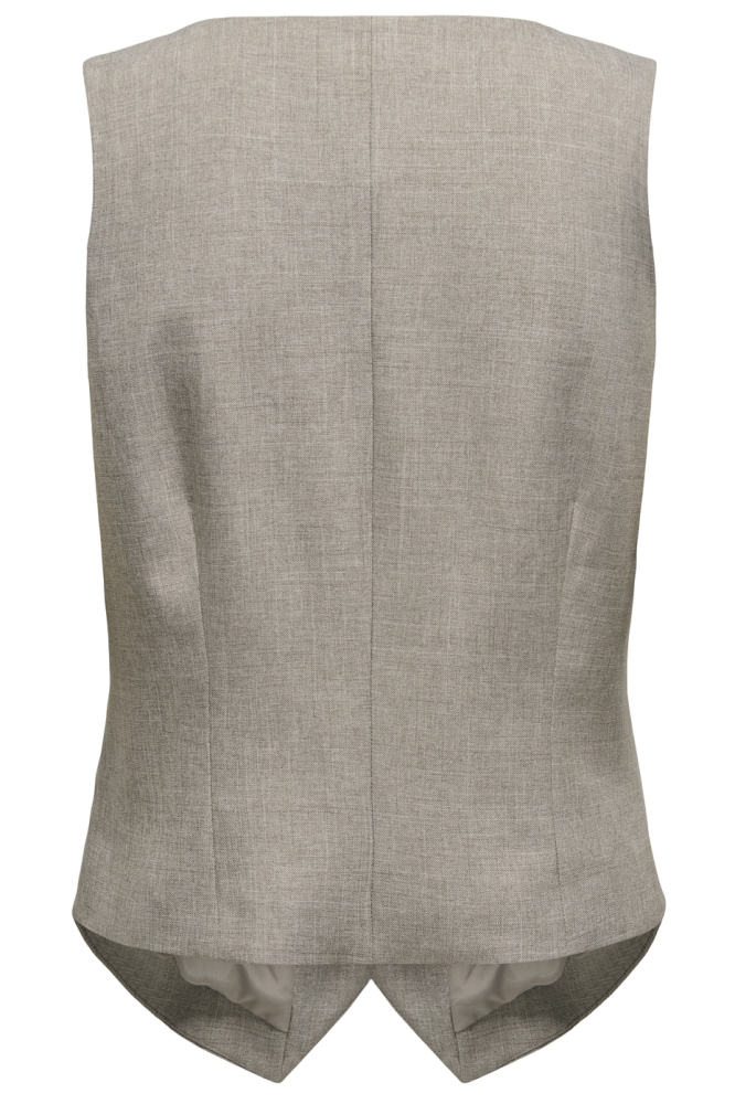Only taupe dames gilet | Achteraanzicht