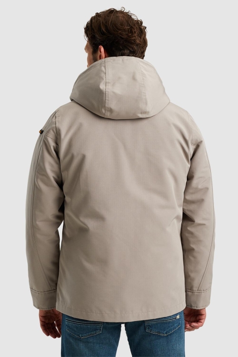PME legend beige heren jas | Model achteraanzicht