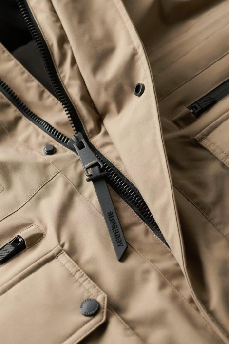 Superdry camel heren jas | Close up
