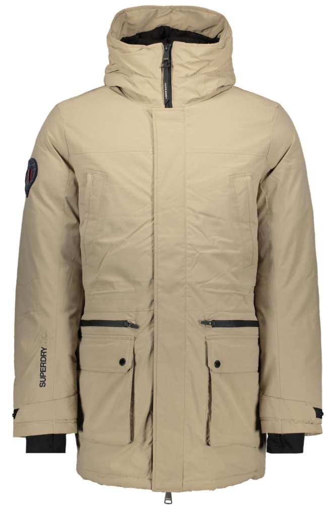 Superdry camel heren jas | Vooraanzicht