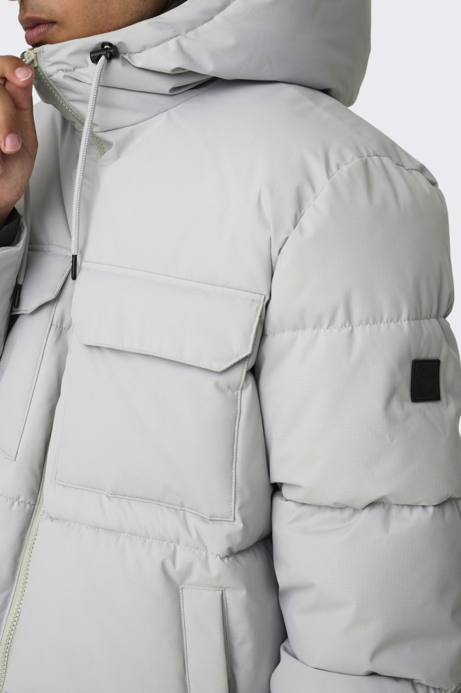Only & Sons blauwe heren jas | Close up