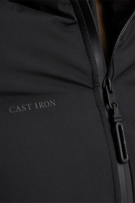Cast Iron zwarte heren jas | Close up