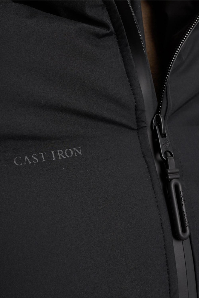 Cast Iron zwarte heren jas | Close up