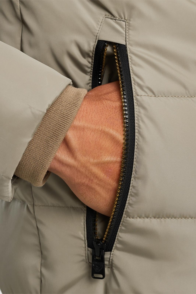 PME legend taupe heren jas | Close up