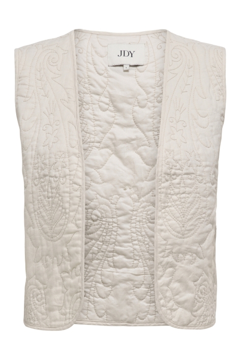 Jacqueline de Yong beige dames gilet | Vooraanzicht
