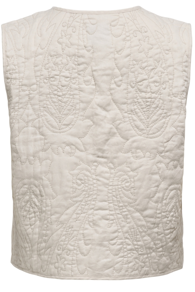 Jacqueline de Yong beige dames gilet | Achteraanzicht