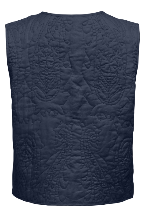 Jacqueline de Yong blauwe dames gilet | Achteraanzicht
