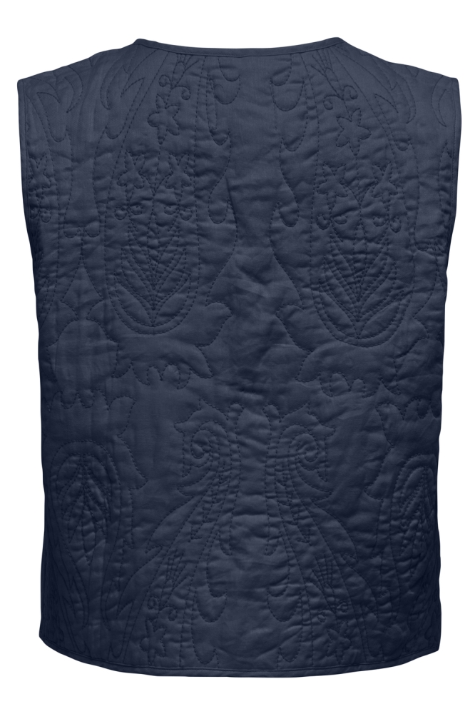 Jacqueline de Yong blauwe dames gilet | Achteraanzicht