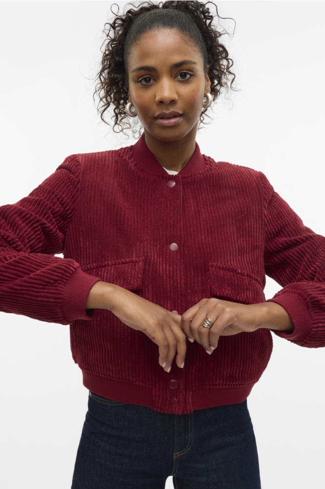 Vero Moda bordeaux dames jas | Model vooraanzicht