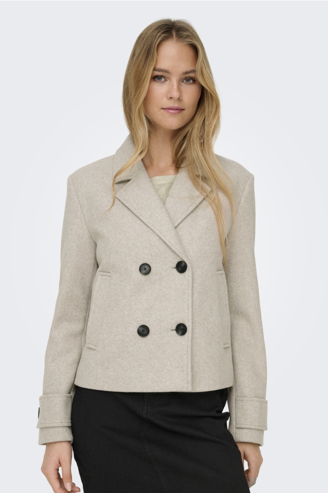 Only beige dames jas | Model vooraanzicht