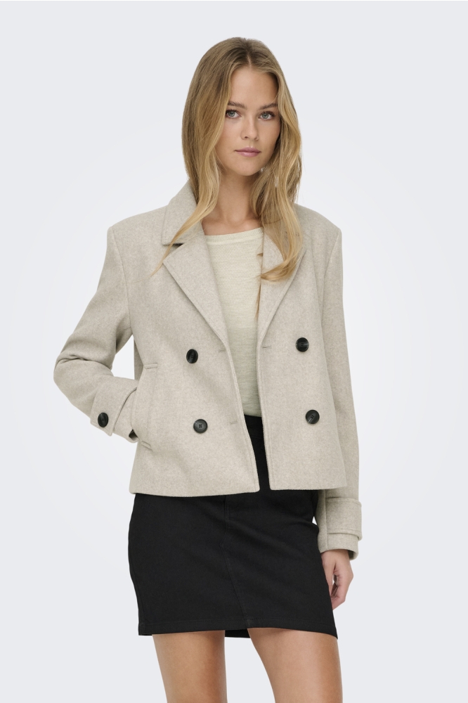 Only beige dames jas | Model vooraanzicht