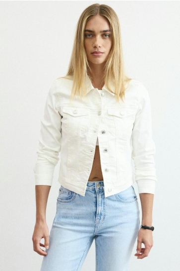 Vero Moda Jas VMLUNA LS SLIM DNM JACKET MIX GA NO 10279492 CLOUD DANCER