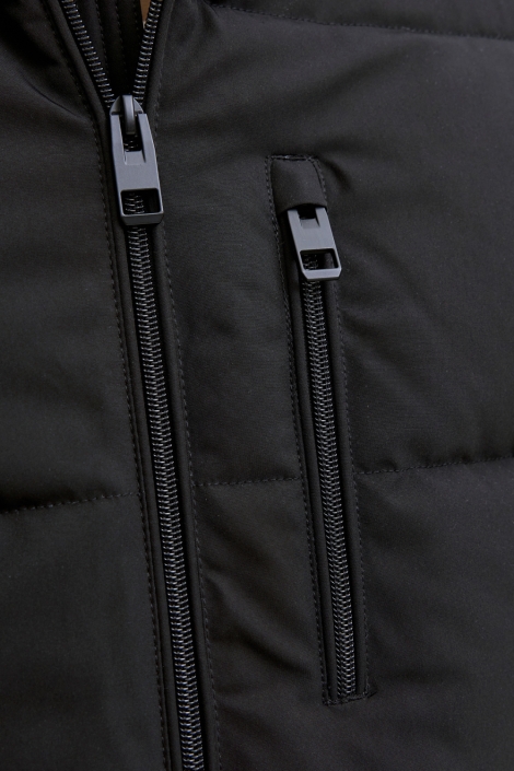 Jack & Jones zwarte heren jas | Close up