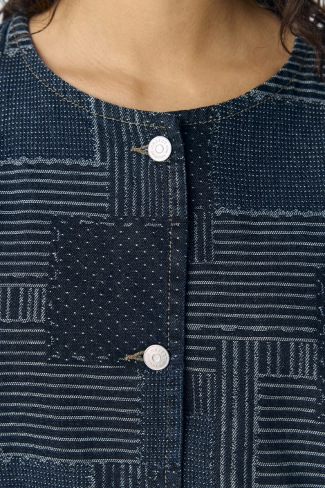 Object blauwe dames blouse | Close up