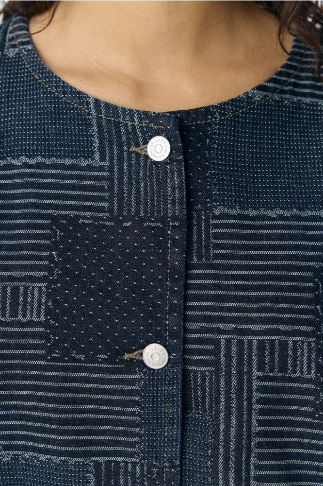 Object blauwe dames blouse | Close up
