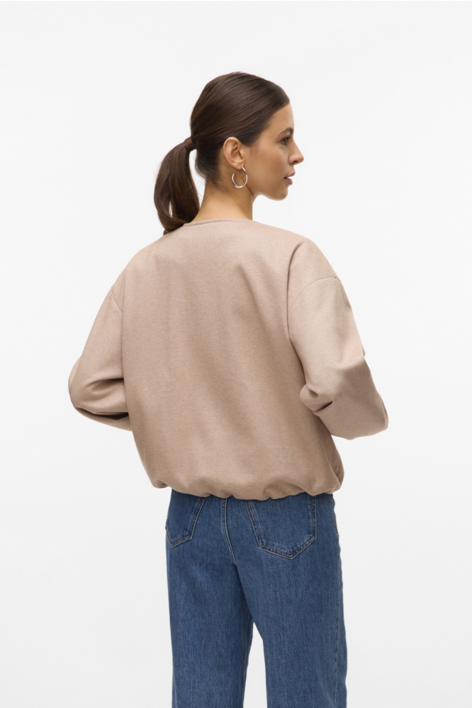 Vero Moda beige dames jas | Model achteraanzicht