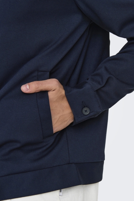 Only & Sons blauwe heren jas | Close up