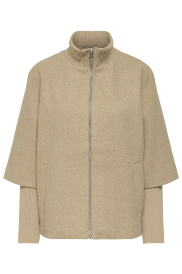 Jacqueline de Yong Jas JDYMEMORY LIFE RIB SHORT JACKET OTW 15353907 CAMEL/MELANGE WI