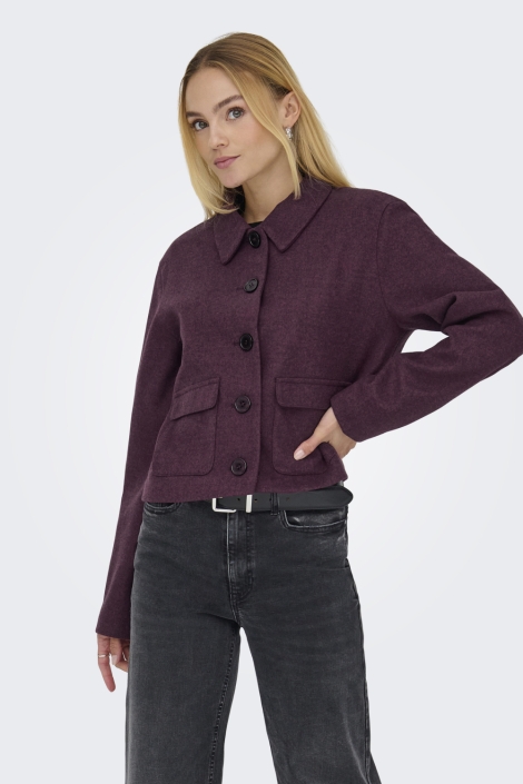 Jacqueline de Yong bordeaux dames jas | Model vooraanzicht