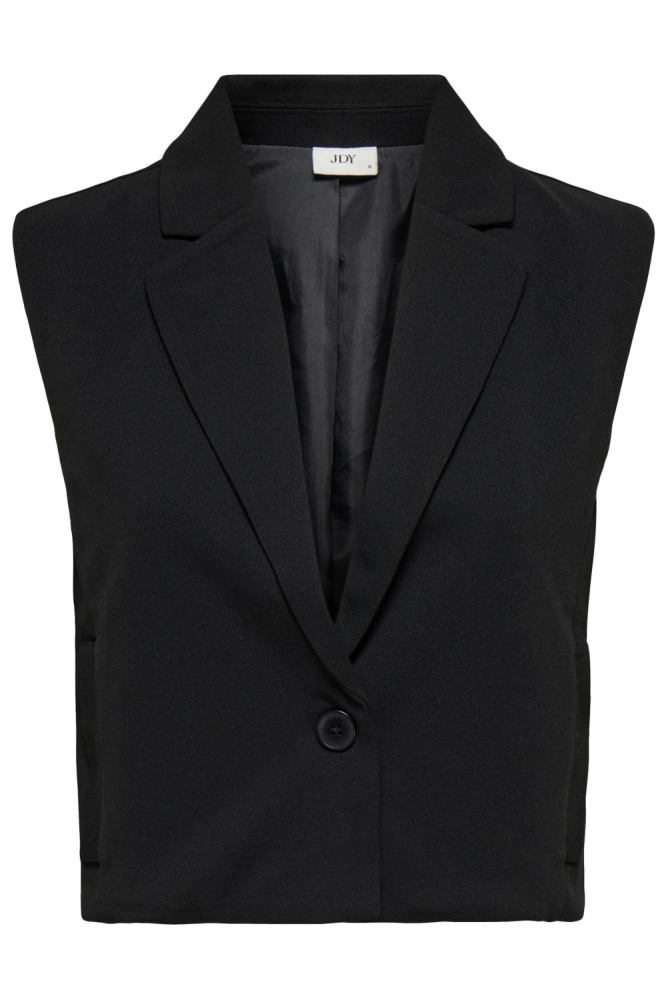 Jacqueline de Yong zwarte dames gilet | Vooraanzicht