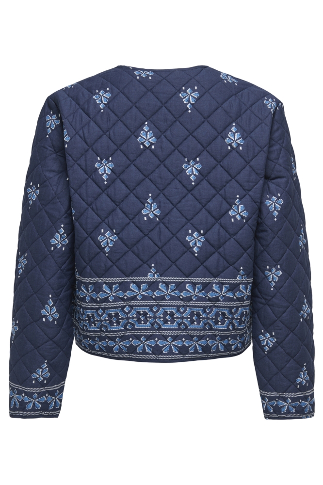 Jacqueline de Yong blauwe dames vest | Achteraanzicht