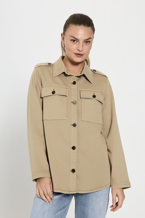 Freequent camel dames jas | Model vooraanzicht