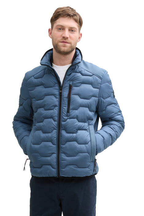 Tom Tailor blauwe heren jas | Model vooraanzicht