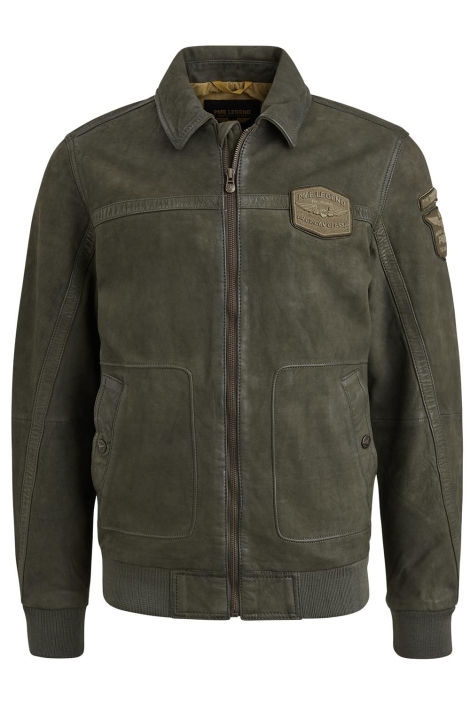 PME legend groene heren leren jas | Vooraanzicht