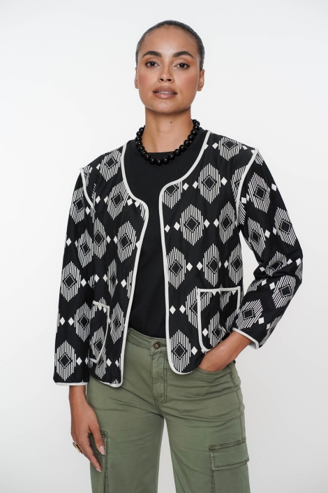 Geisha zwarte dames vest | Model vooraanzicht