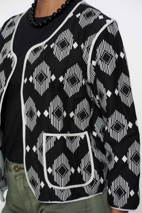 Geisha zwarte dames vest | Close up