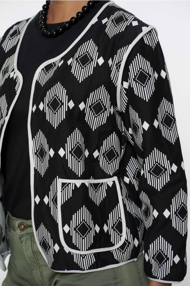 Geisha zwarte dames vest | Close up