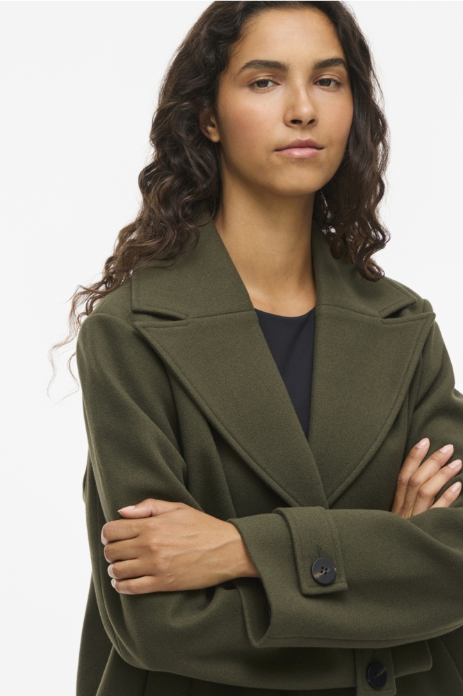 Vila groene dames jas | Close up