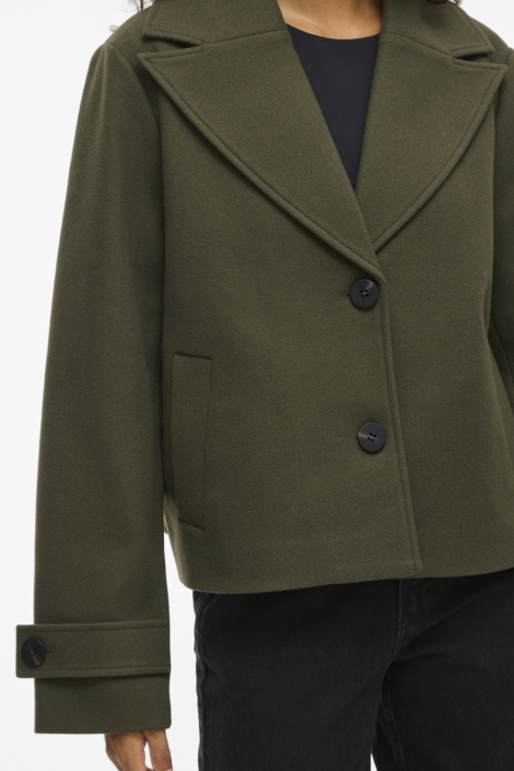 Vila groene dames jas | Kleurstaal