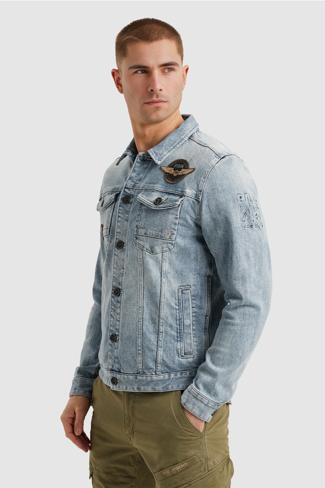 PME legend blauwe heren jas | Model zijaanzicht
