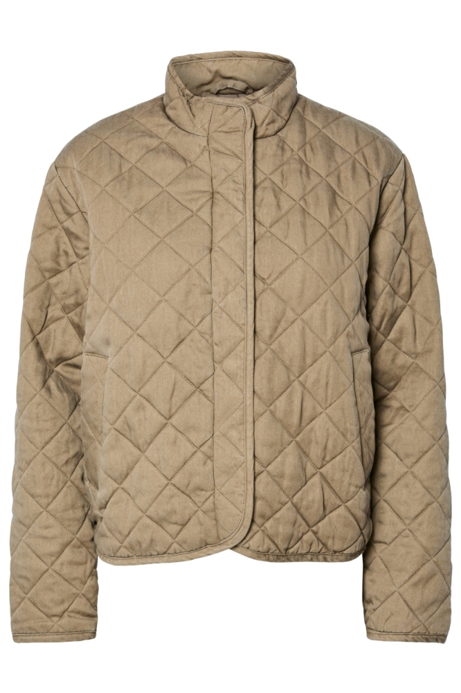 Pieces camel dames jas | Vooraanzicht