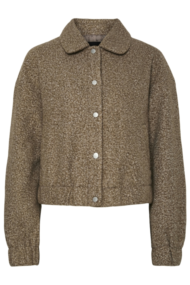 Pieces camel dames jas | Vooraanzicht