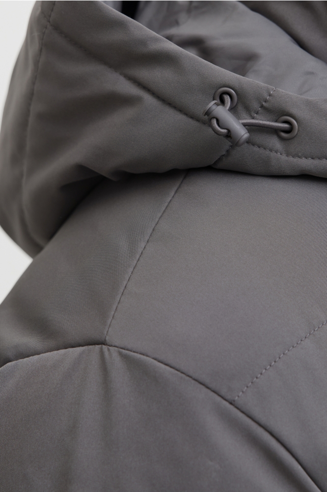 Jack & Jones grijze heren jas | Close up