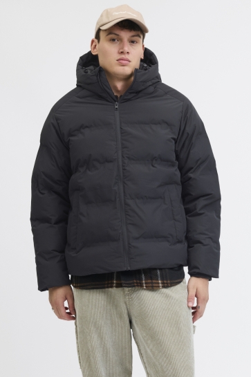 Jack & Jones JJESOHO PUFFER HOOD SN 12278749 BLACK