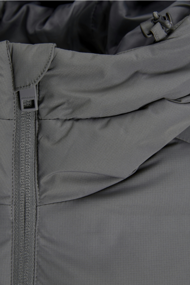 Jack & Jones grijze heren jas | Close up