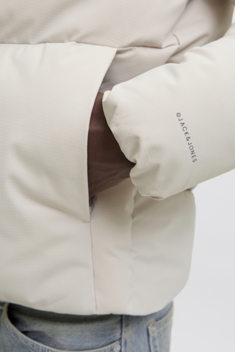 Jack & Jones beige heren jas | Close up