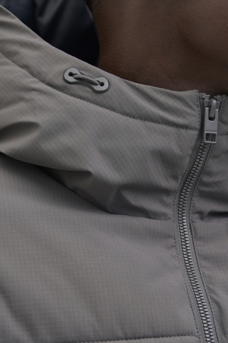 Jack & Jones grijze heren jas | Close up